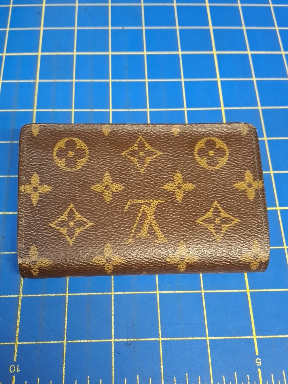 Louis Vuitton Monogram Snap Kiss Lock Wallet Brown Gold-Tone 5.5x3.5x1 Preowned